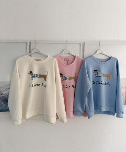 Sweater mit Dackel Patch | versch. Farben