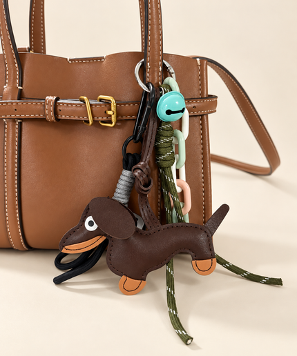 Bag Charm Dackel „Minty“ mit Gliederkette