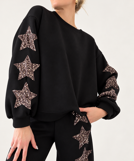 Sweatset „Star“mit Pailettensternen | versch. Farben