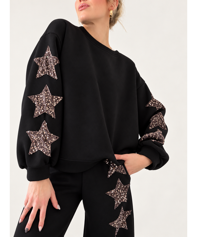 Sweatset „Star“mit Pailettensternen | versch. Farben