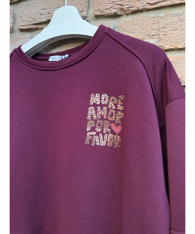 Sweater More Amor Por Favor | bordeaux