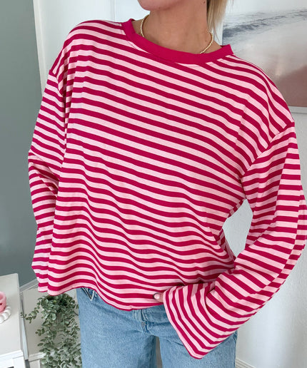 Gestreiftes Langarmshirt | Striped Long Sleeve | Pink/Rosa