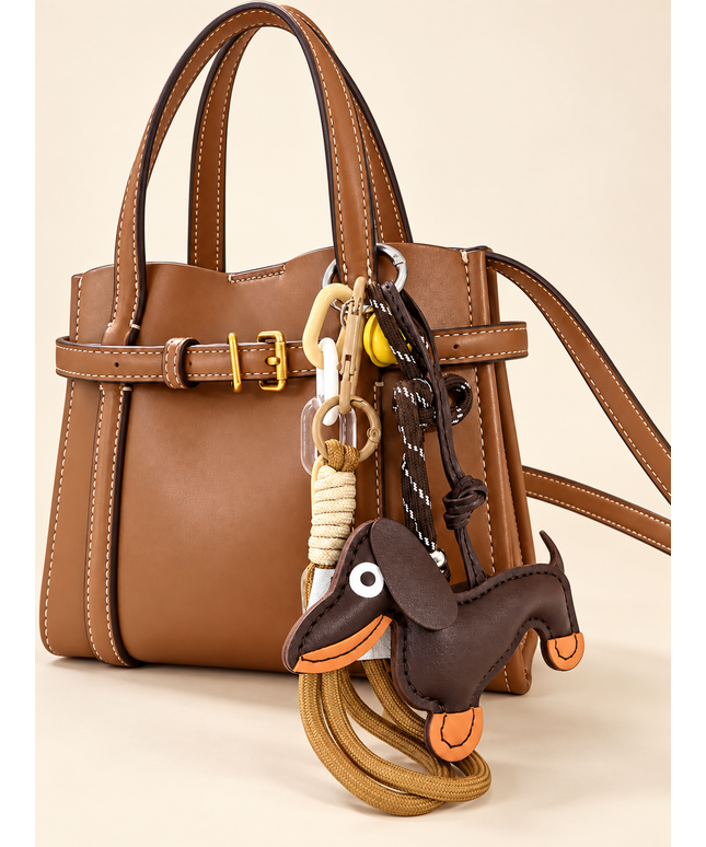 Bag Charm Dackel „Lucky“ mit Gliederkette