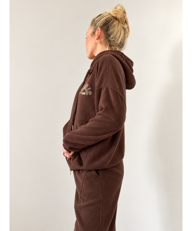 Frottee-Optik Set „Iconic Club“ mit Kapuzenvoller und Hose | versch. Farben