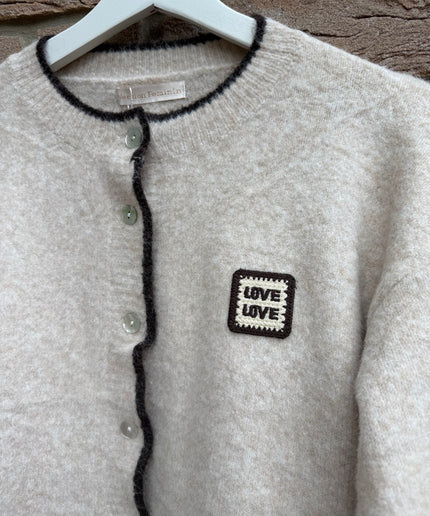 Strickjacke LOVE beige