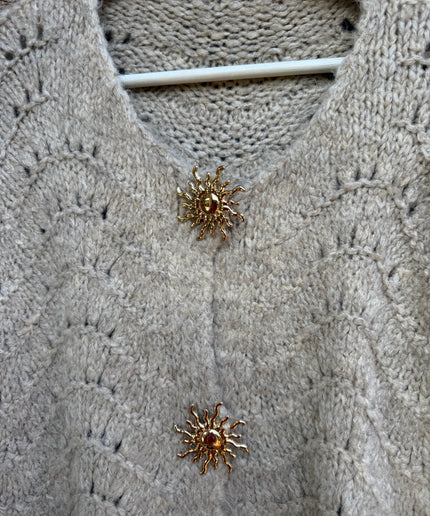 Strickjacke Wave Sun | Taupe