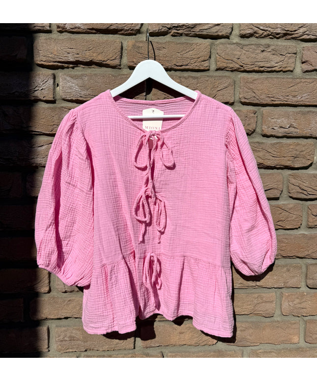 Musselin Bluse mit Schleifen und Schößchen | TINA