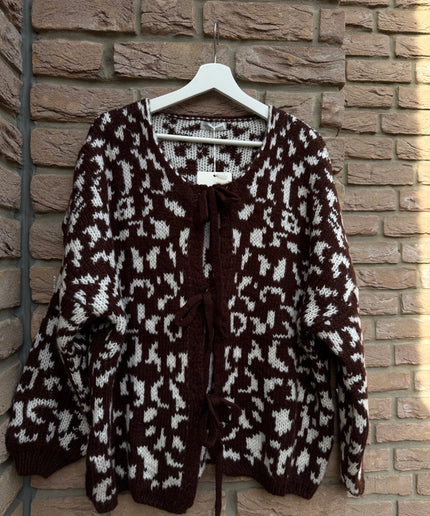 Strickjacke mit Schleifen | Leo-Design | braun