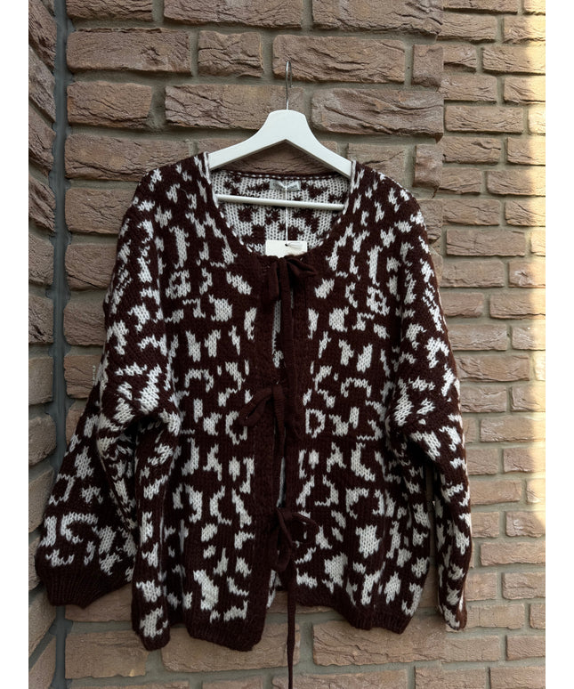 Strickjacke mit Schleifen | Leo-Design | braun