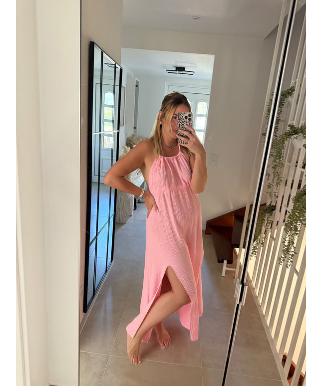 Musselin Neckholder Kleid Oxana
