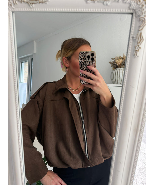 Wildlederoptik Ballon Jacke | versch. Farben