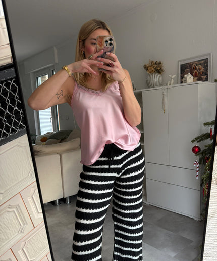 Bunte Strickhose | schwarz weiß