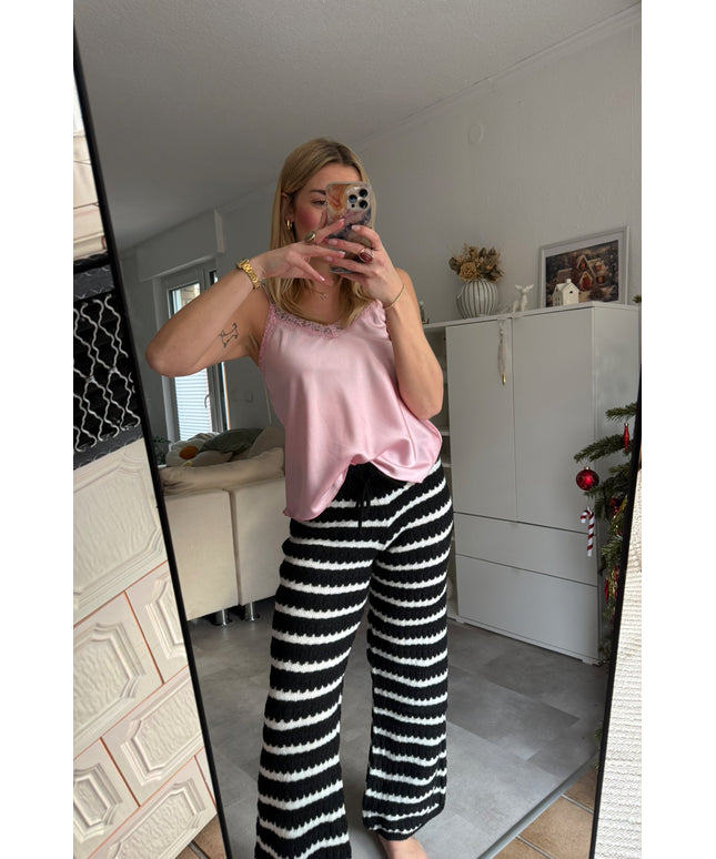 Bunte Strickhose | schwarz weiß