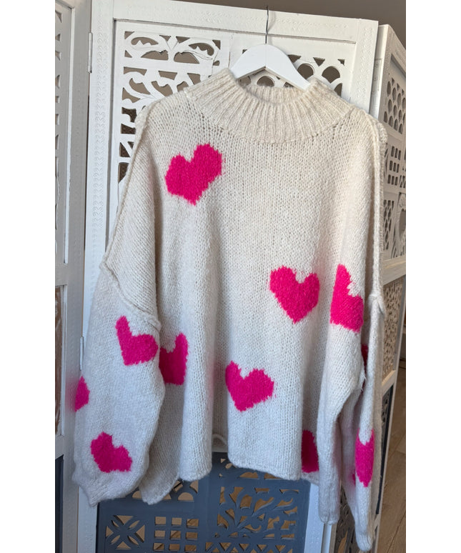 Oversized Herzpullover | versch. Farben