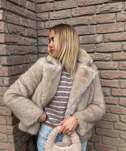 Kunstfelljacke | beige