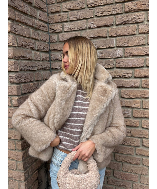 Kunstfelljacke | beige