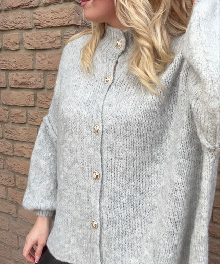 Oversized Strickjacke mit goldenen Knöpfen | versch. Farben