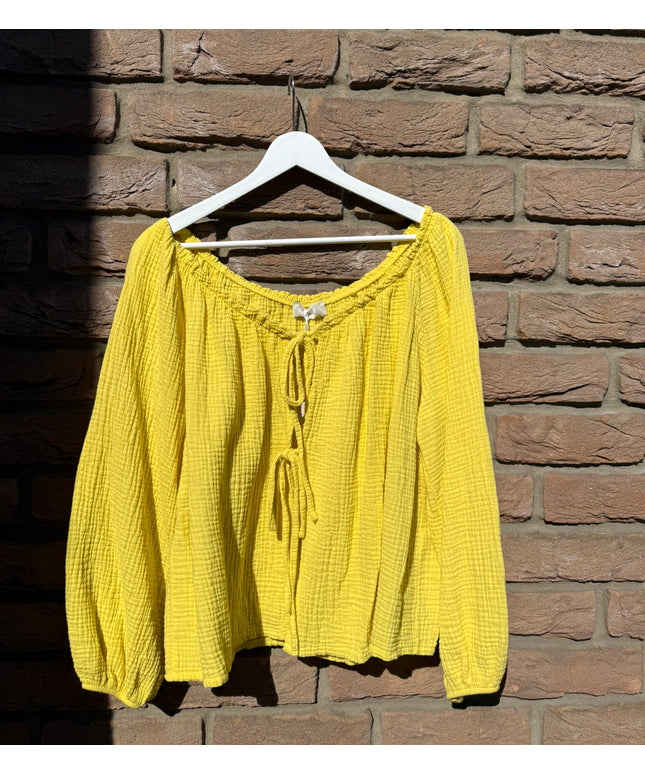 Musselin Bluse mit Schleifen off shoulder | versch. Farben
