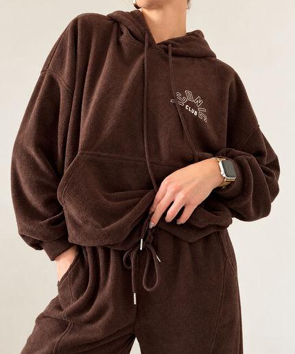 Frottee-Optik Set „Iconic Club“ mit Kapuzenvoller und Hose | versch. Farben