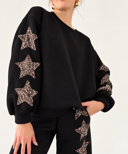 Sweatset „Star“mit Pailettensternen | versch. Farben