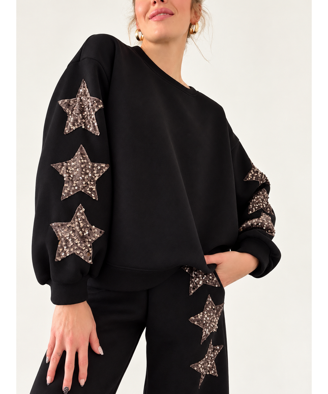 Sweatset „Star“mit Pailettensternen | versch. Farben