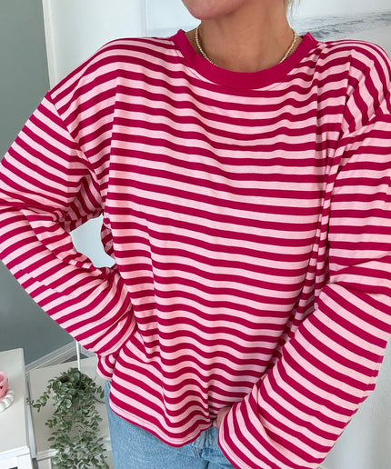 Gestreiftes Langarmshirt | Striped Long Sleeve | Pink/Rosa