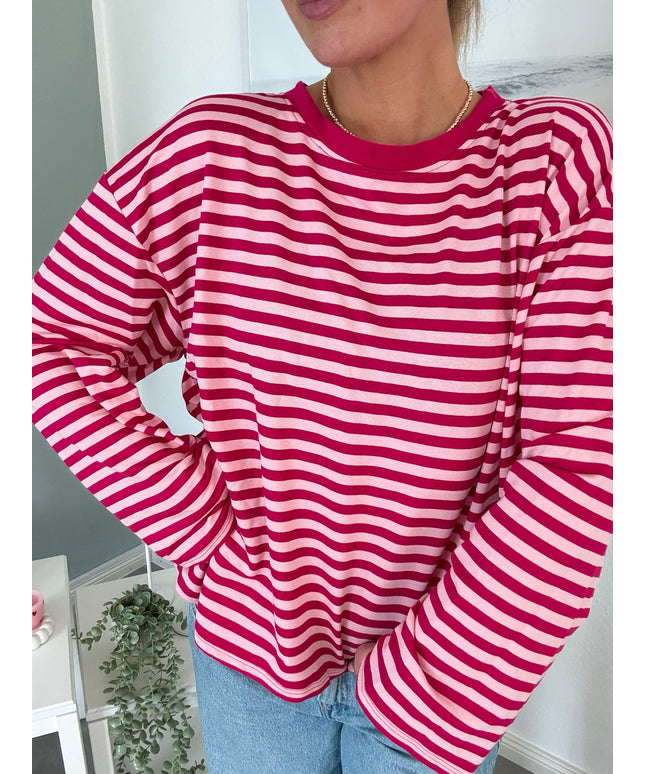 Gestreiftes Langarmshirt | Striped Long Sleeve | Pink/Rosa