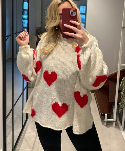 Oversized Herzpullover | versch. Farben