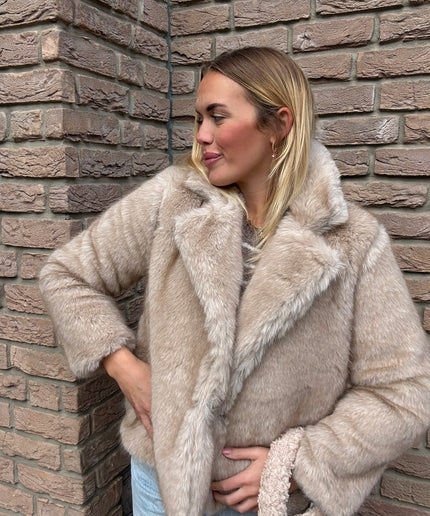 Kunstfelljacke | beige
