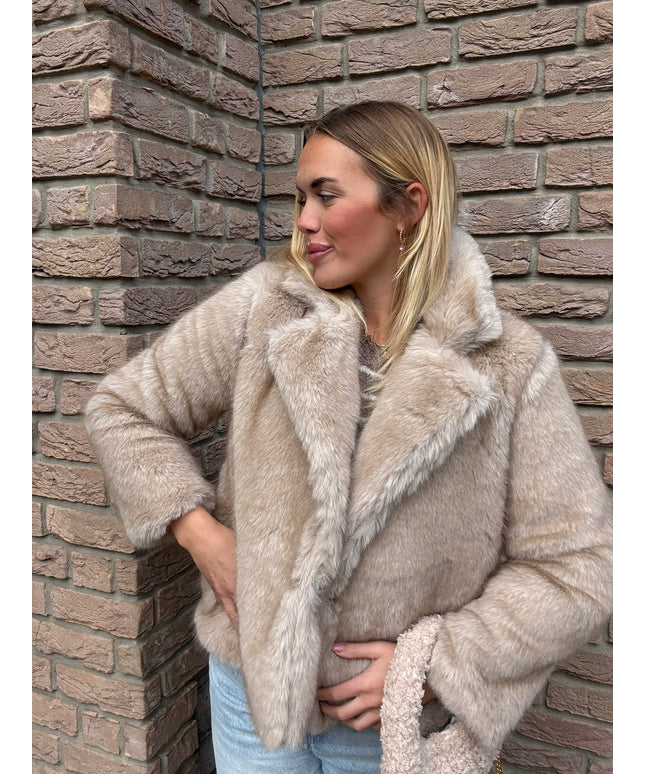 Kunstfelljacke | beige