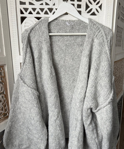 Oversized Strickjacke mit Puffärmeln | versch. Farben