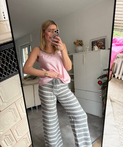 Bunte Strickhose | grau weiß