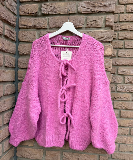 Strickjacke mit Schleifen | versch. Farben