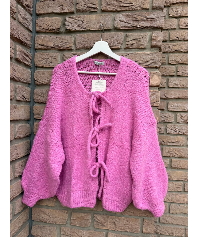 Strickjacke mit Schleifen | versch. Farben