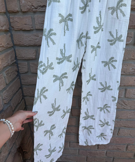 Musselin Hose mit Palmen