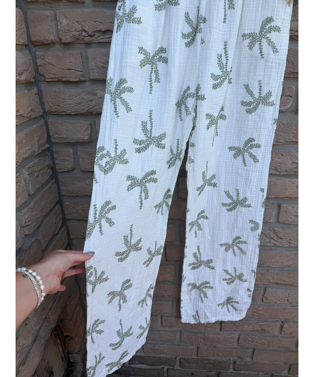 Musselin Hose mit Palmen