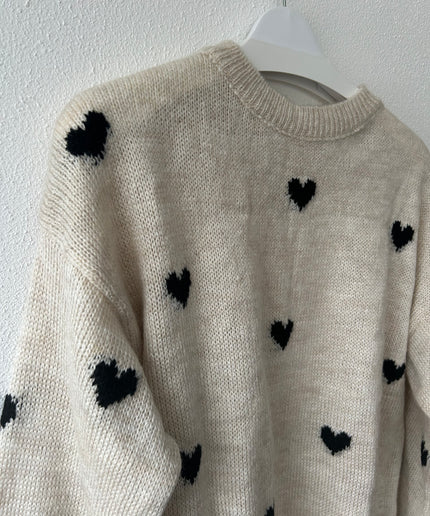 Strickpullover mit Herzmuster