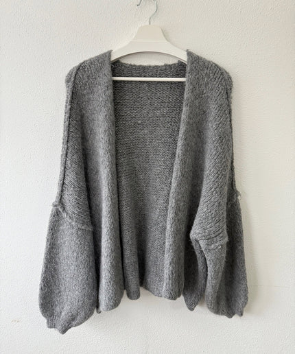 Oversized Strickjacke mit Puffärmeln | versch. Farben