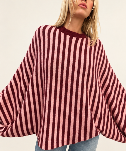 Oversize-Pullover aus Strick mit Ballonärmeln | versch. Farben
