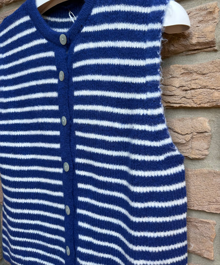 Gestreifte Weste | kurzarm | blau/weiß