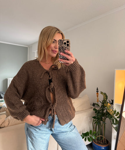 Strickjacke mit Schleifen | versch. Farben