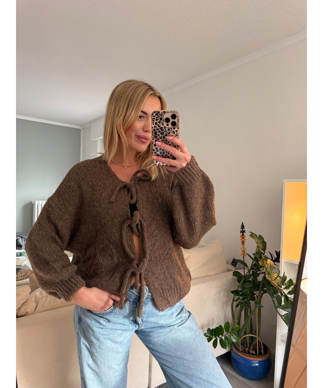 Strickjacke mit Schleifen | versch. Farben