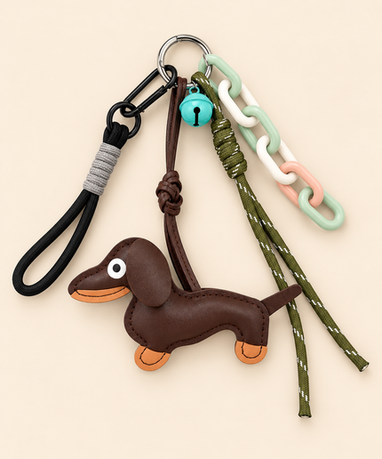 Bag Charm Dackel „Minty“ mit Gliederkette