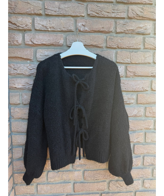 Strickjacke mit Schleifen | versch. Farben