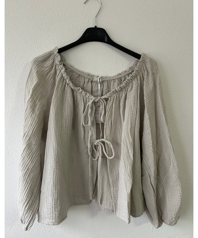 Musselin Bluse mit Schleifen off shoulder | versch. Farben