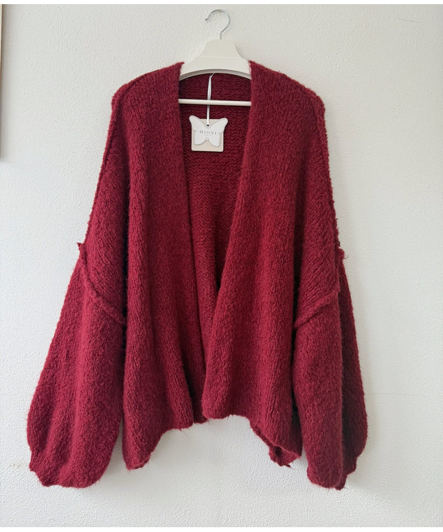 Oversized Strickjacke mit Puffärmeln