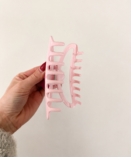 Große Haarklammer mit Herz – Rosa