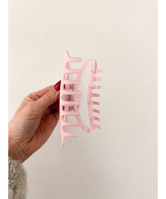Große Haarklammer mit Herz – Rosa