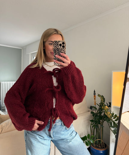 Strickjacke mit Schleifen | versch. Farben