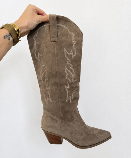 Cowboy Stiefel Taupe Hoch